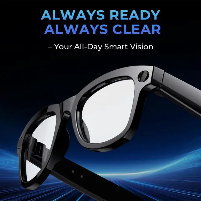 Alt view image 4 of 7 - LOKMAT Smart glasses with built-in chat GPT, 8MP camera, AI translation in 26 languages, assistant and voice control, WiFi 4.0, Bluetooth 5.3, blue light protection smart glasses