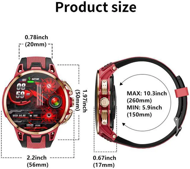 Alt view image 7 of 7 - APPLLP 4 PRO smart phone watch, 1.75-inch AMOLED screen, supports 4G/5G phone cards, compatible with Android and iPhon devices, 180° pull-out knob HD camera, cellular data network, Wi-Fi network conne