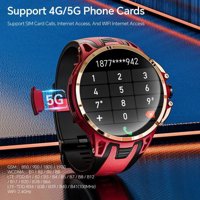 Alt view image 4 of 7 - APPLLP 4 PRO smart phone watch, 1.75-inch AMOLED screen, supports 4G/5G phone cards, compatible with Android and iPhon devices, 180° pull-out knob HD camera, cellular data network, Wi-Fi network conne