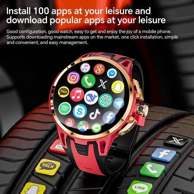 Alt view image 6 of 7 - APPLLP 4 PRO smart phone watch, 1.75-inch AMOLED screen, supports 4G/5G phone cards, compatible with Android and iPhon devices, 180° pull-out knob HD camera, cellular data network, Wi-Fi network conne