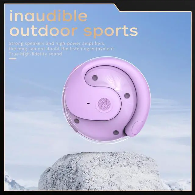 Alt view image 2 of 7 - SOBAST open headset, ultra-comfortable, lightweight design, fit the ear, ergonomic earhooks, powerful bass, 36 hours of playback time,  5.3, application control, clear calls, wireless  Purple