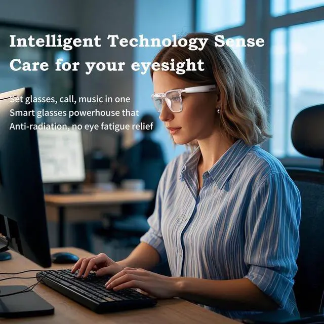 Alt view image 5 of 7 - SOBAST S-G1pro Smart Headset Open Headset 5.4 HD Hands-Free Communication HIHF Compatible Apple Android Magnetic Charging AI Translation For Office Driving Sports Black & White