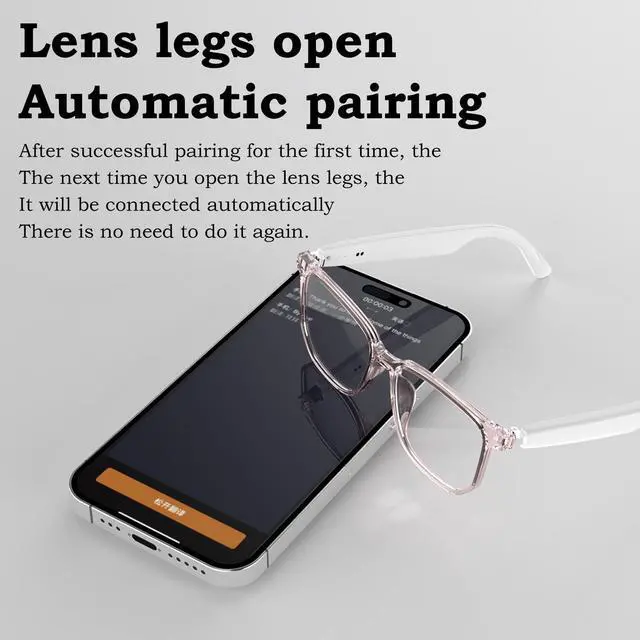 Alt view image 6 of 7 - SOBAST S-G1pro Smart Headset Open Headset 5.4 HD Hands-Free Communication HIHF Compatible Apple Android Magnetic Charging AI Translation For Office Driving Sports Black & White