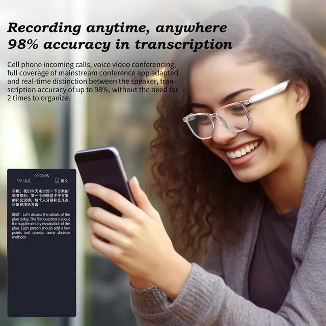 Alt view image 2 of 7 - SOBAST S-G1pro Smart Headset Open Headset 5.4 HD Hands-Free Communication HIHF Compatible Apple Android Magnetic Charging AI Translation For Office Driving Sports Black & White