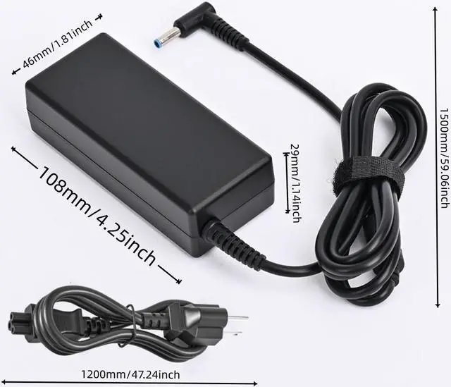 Alt view image 3 of 7 - Dgkeyh Applicable to HP 65W Laptop Charger Adapter Parameters 19.5V3.33A Interface 4.5×3.0mm Blue Port Efficiency High temperature Low Charge faster and safer Compatible with 45W