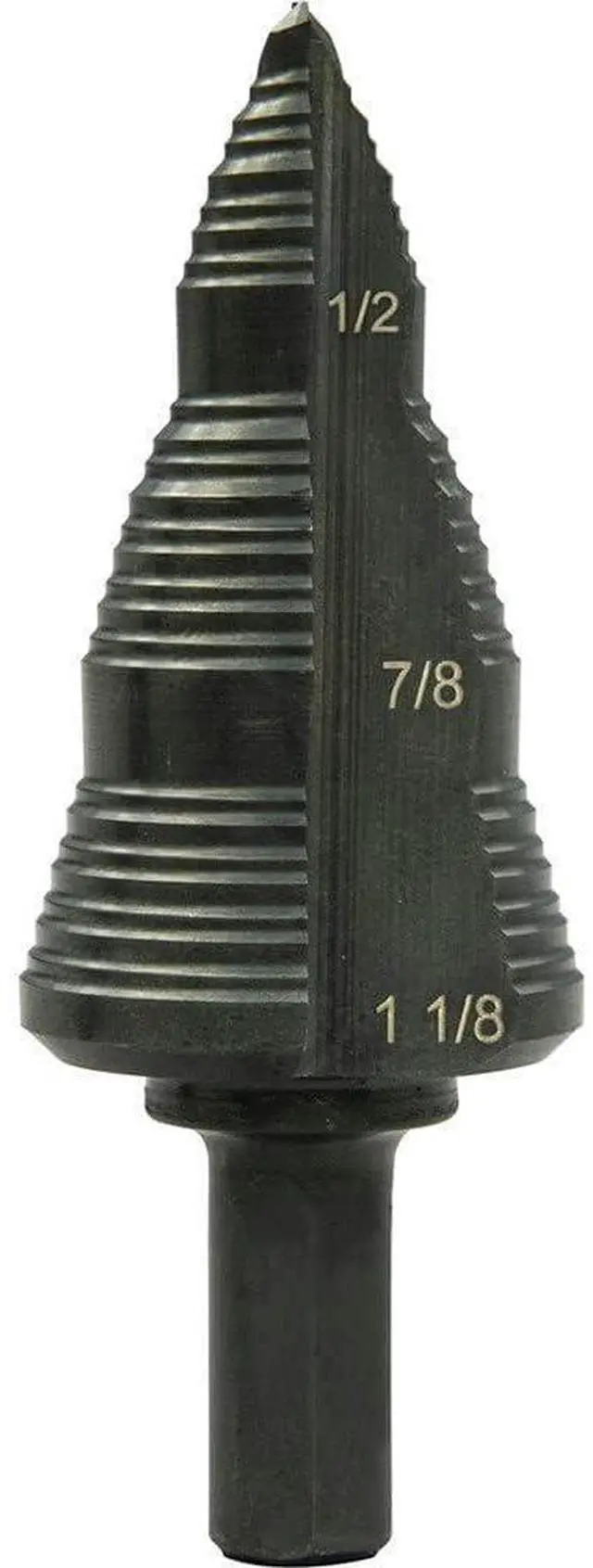 Main image of Greenlee GSB09 1-1/8" Step Bit (#9) Metal Cutter with Patented Split-Step Design, 1-1/8" Metal Cutting Tool for 1/2" Drill Chucks