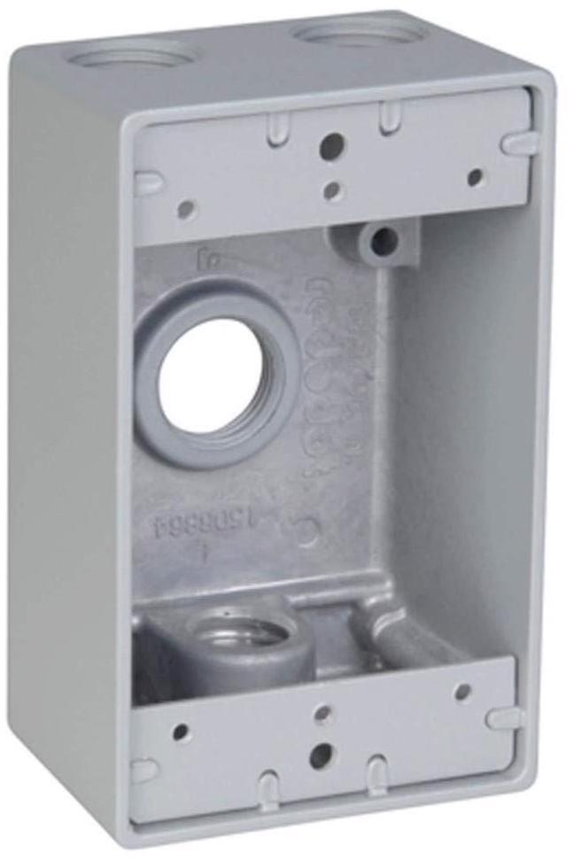 Alt view image 2 of 2 - Red Dot IH4-1-LM Device Outlet Box, 1 Gang, 4 Hub, 2-13/16-Inch Width by 2-Inch Depth by 4-9/16-Inch Height, Silver