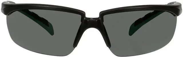 Main image of 3M Safety Glasses, Solus 2000 Series, Anti-Scratch, IR Shade 3.0 Gray Lens, Black/Green Temples