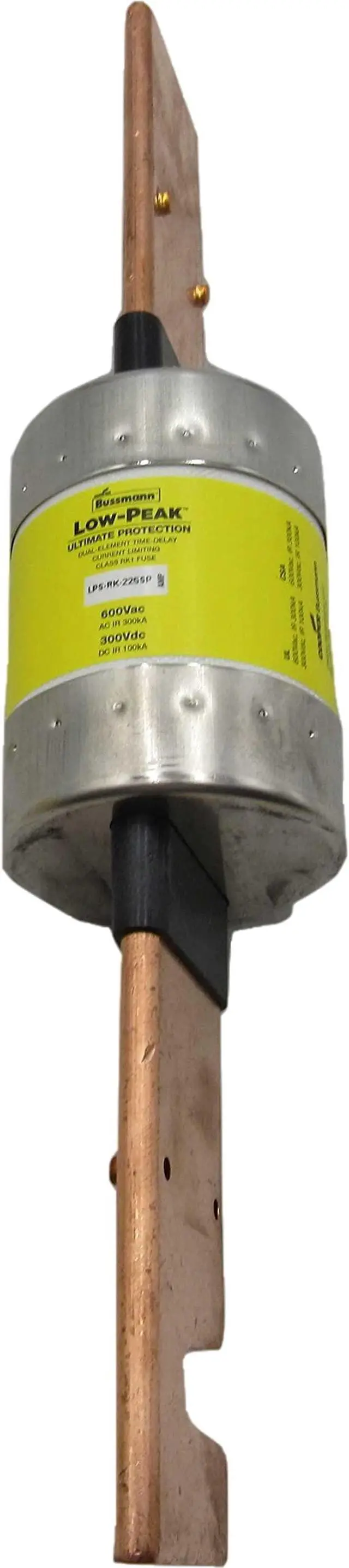 Alt view image 2 of 7 - Cooper Bussmann LPS-RK-225SP Low-Peak Dual Element Time Delay Fuse