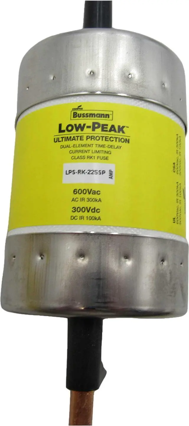 Alt view image 3 of 7 - Cooper Bussmann LPS-RK-225SP Low-Peak Dual Element Time Delay Fuse