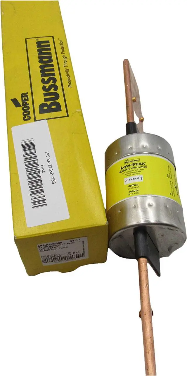 Alt view image 4 of 7 - Cooper Bussmann LPS-RK-225SP Low-Peak Dual Element Time Delay Fuse