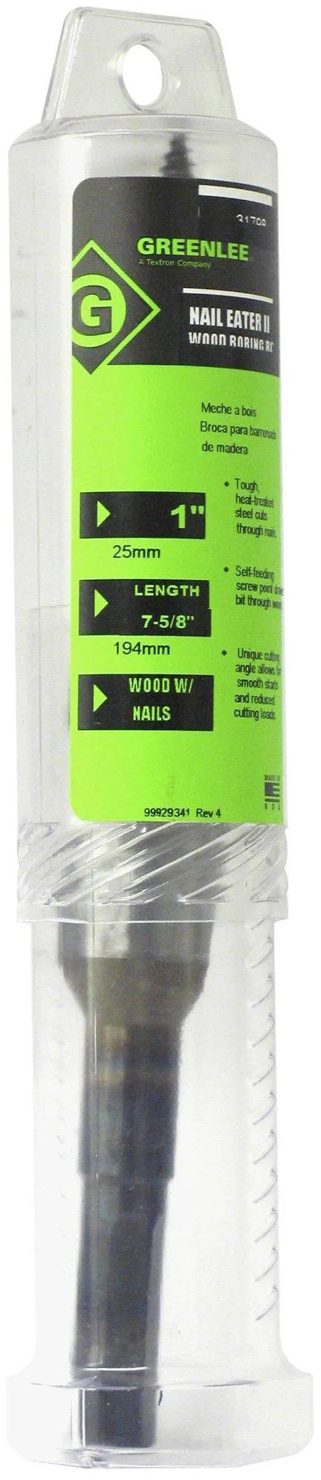 Alt view image 6 of 6 - Greenlee 62PTS-1 Shorty Nail Eater II Wood Boring Bit For 1" Holes