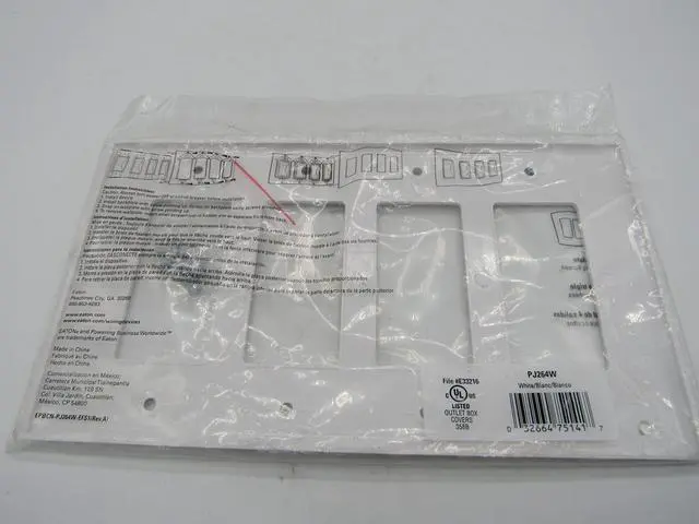 Alt view image 3 of 6 - Eaton NSB PJ264W Wallplates and Accessories Wallplate White EA