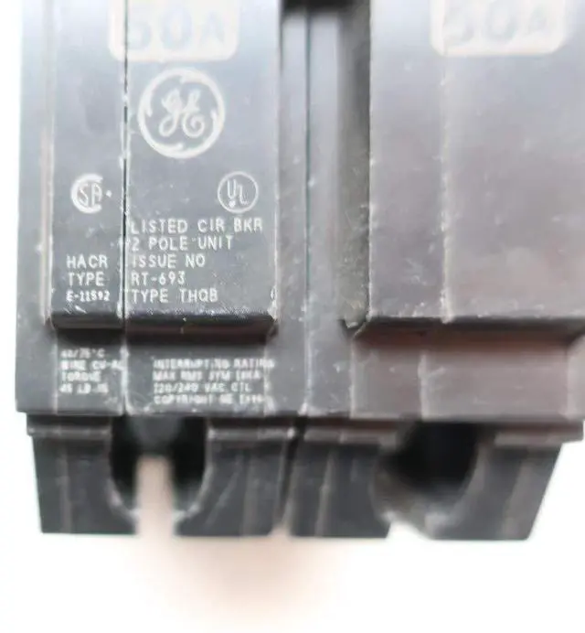 Alt view image 5 of 6 - GE THQB2150 Miniature Circuit Breaker, THQB Series, 50A, 2 Pole, 120/240V AC,