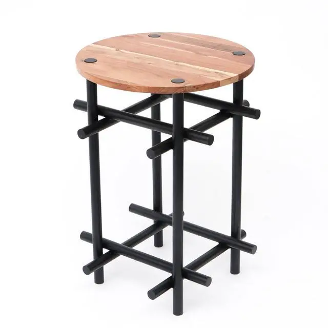 Alt view image 2 of 5 - Expobazaar Wood & Iron Side Table