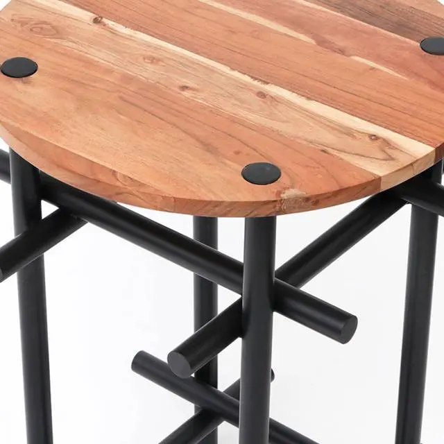 Alt view image 4 of 5 - Expobazaar Wood & Iron Side Table