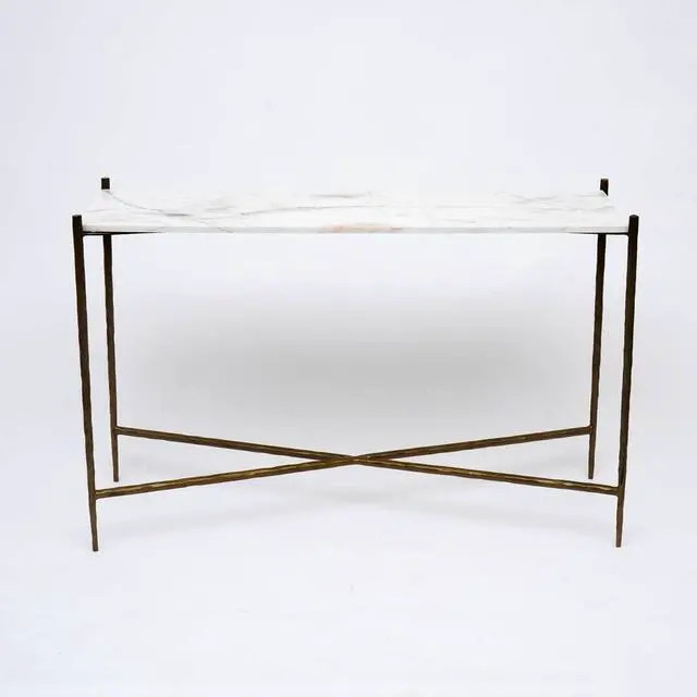 Alt view image 2 of 5 - Expobazaar Marble Top Console with 2 Side Tables
