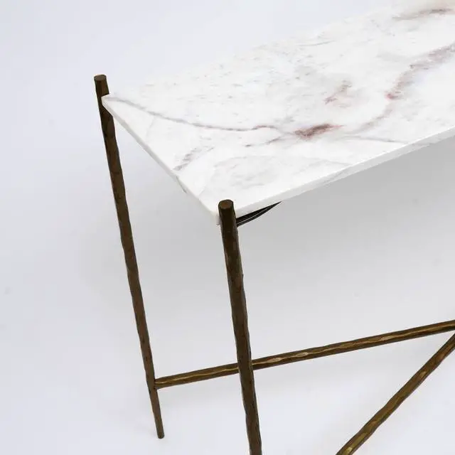 Alt view image 5 of 5 - Expobazaar Marble Top Console with 2 Side Tables