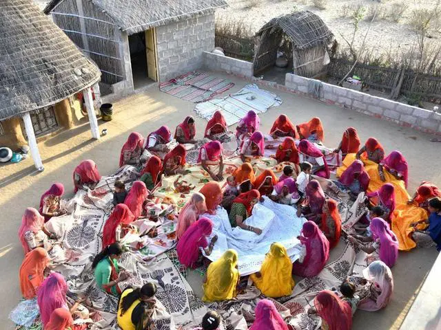 Alt view image 6 of 6 - Expobazaar Cushion Cover Applique Makhana Design, Set Of 2