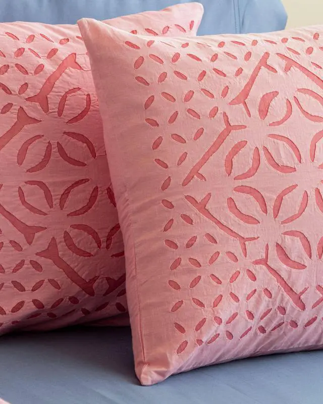 Alt view image 2 of 6 - Expobazaar Cushion Cover Applique Makhana Design, Set Of 2