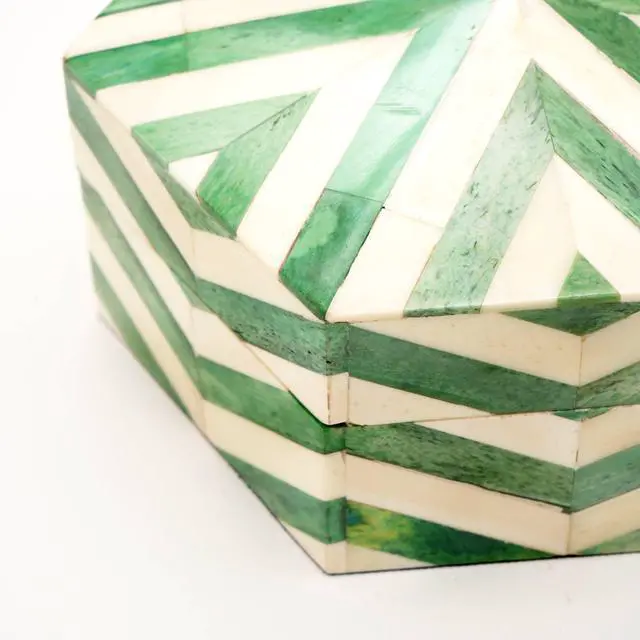 Alt view image 3 of 4 - ExpoBazaar Zigzag Pattern Hexagon Shape Storage box/Decorative Box-6.5X6.5X3"