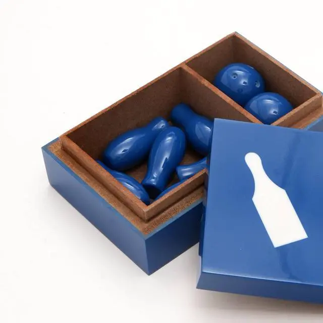 Alt view image 3 of 5 - ExpoBazaar Blue Bowling Game Box  Decorative Mini Bowling Set