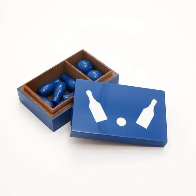 Alt view image 2 of 5 - ExpoBazaar Blue Bowling Game Box  Decorative Mini Bowling Set