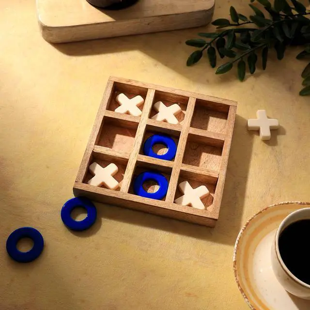 Main image of ExpoBazaar Tic-Tac-Toe Wood & Resin Board Game