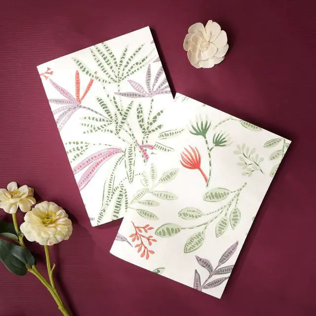 Alt view image 2 of 5 - ExpoBazaar Soft Cover Off white/Green Flowers Note Book - Pack of 5