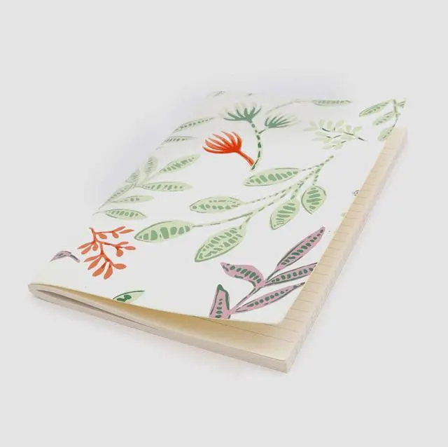 Alt view image 3 of 5 - ExpoBazaar Soft Cover Off white/Green Flowers Note Book - Pack of 5