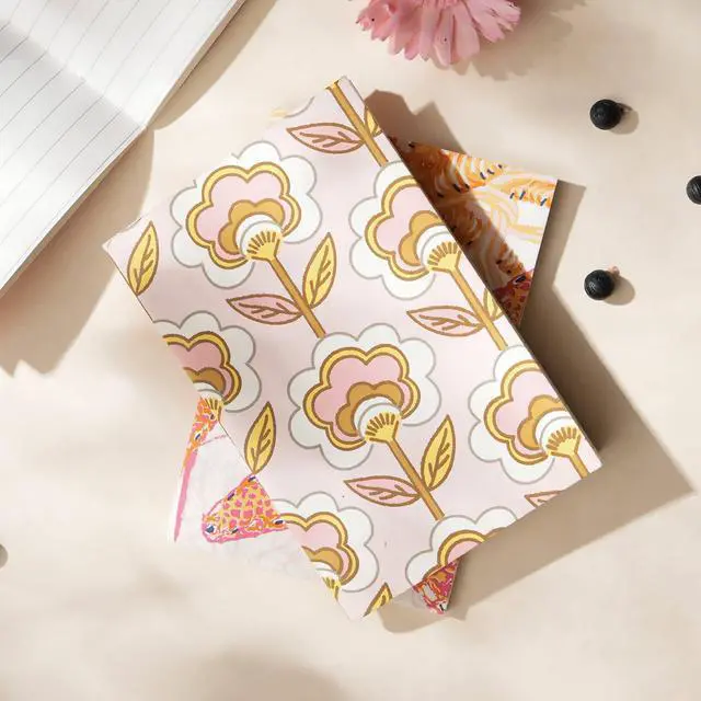 Main image of ExpoBazaar Soft Cover Off white/Orange Note Book - Pack of 5