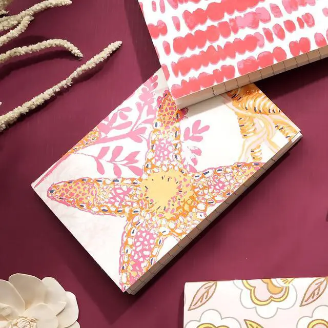 Main image of ExpoBazaar Soft Cover Orange Starfish Note Book - Pack of 5