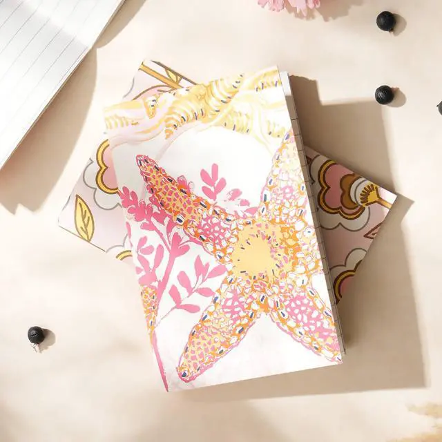 Alt view image 2 of 5 - ExpoBazaar Soft Cover Orange Starfish Note Book - Pack of 5