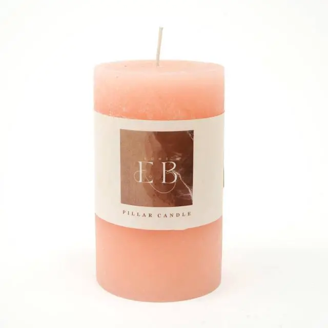 Alt view image 2 of 6 - ExpoBazaar Rustic Pillar Candle (3" x 5")  Pink | Elegant & Long-Lasting Wax Candle for Home Décor | Soft Glow for Relaxation, Celebrations & Everyday Use | Perfect for Centerpieces & Lanterns