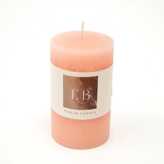 Alt view image 4 of 6 - ExpoBazaar Rustic Pillar Candle (3" x 5")  Pink | Elegant & Long-Lasting Wax Candle for Home Décor | Soft Glow for Relaxation, Celebrations & Everyday Use | Perfect for Centerpieces & Lanterns