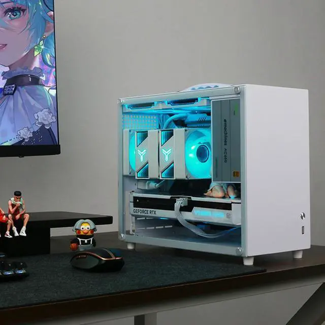 Main image of Gintol A600 micro atx case/mini itx case computer case small chassis , portable, side-transparent glass, supports ATX power supply, 328mm graphics card length limit, desktop computer pc case shell