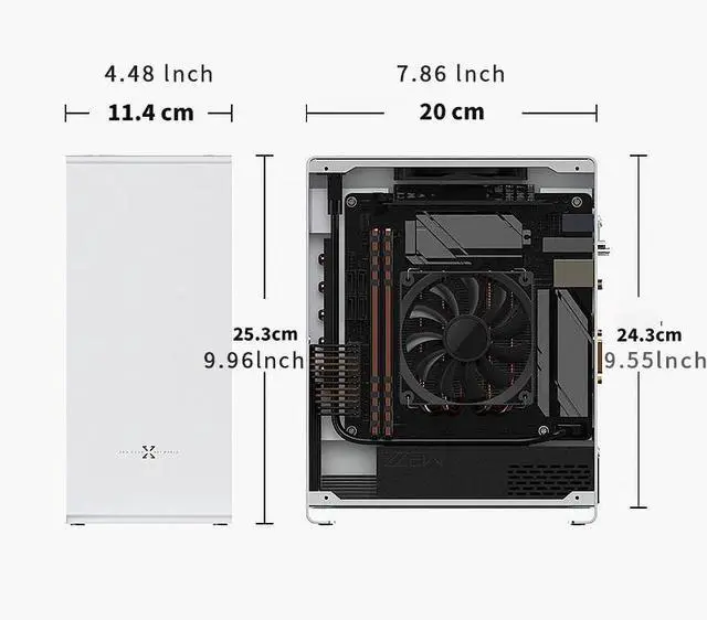 Alt view image 2 of 7 - Gintol zzaw A1P all aluminum alloy mini itx case computer case pc casechassis FLEX (small 1U) power supply for home office mini portable HTPC computer host small chassis 5.8L