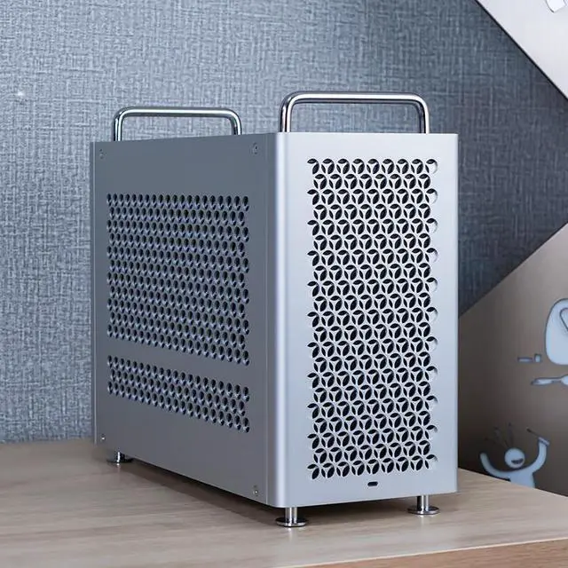 Alt view image 4 of 5 - Gintol ZZAW B2 Pro all aluminum chassis computer case micro-ATX,mini-ITX motherboard/ATX/SFX power supply 240 water-cooled computer host small chassis B2 PRO mesh version (front panel opening)