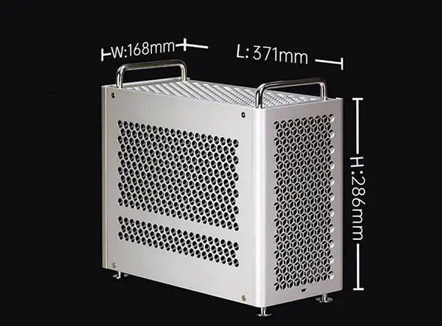 Alt view image 2 of 5 - Gintol ZZAW B2 Pro all aluminum chassis computer case micro-ATX,mini-ITX motherboard/ATX/SFX power supply 240 water-cooled computer host small chassis B2 PRO mesh version (front panel opening)