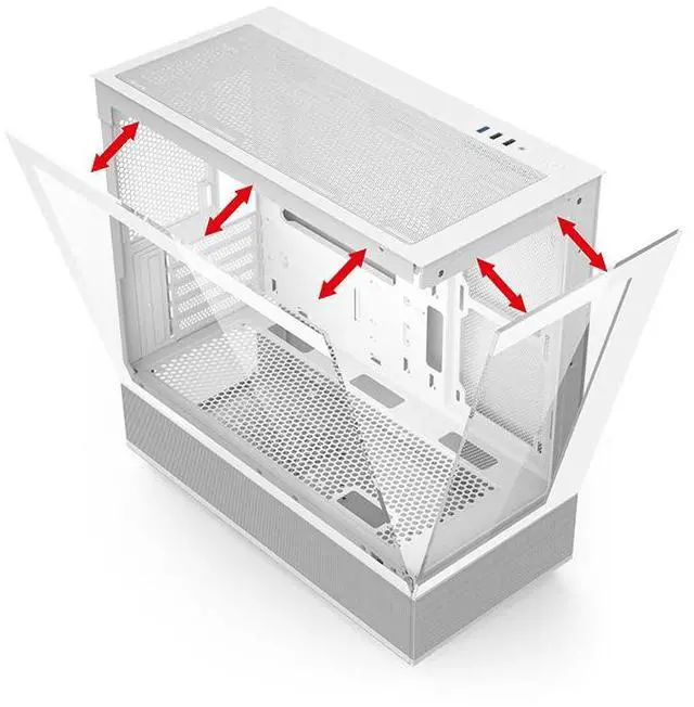 Alt view image 7 of 7 - V930 atx/microatx computer case, desktop computer host case, side view sea view room tower case, gaming and esports 360 water-cooled gaming computer case