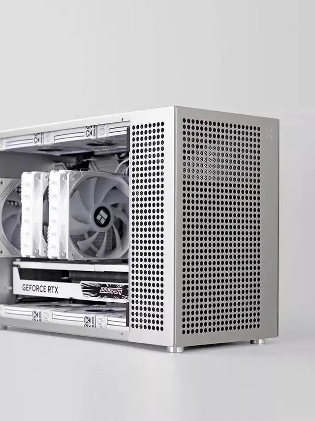 Alt view image 3 of 7 - Gintol zzaw C4P all aluminum alloy MATX motherboard small computer case ATX power supply 360 water-cooled gaming computer host desktop case shell