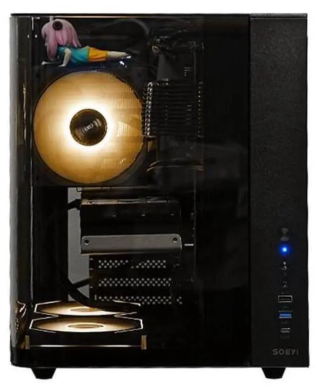 Alt view image 7 of 7 - GINTOL SOEYI CH3+ ATX/micro Atx/ITX Desktop Computer Host Computer Case, Side View Sea View Room, 240 Water-cooled Computer Case