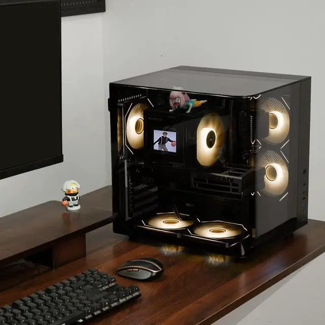 Alt view image 4 of 7 - GINTOL SOEYI CH3+ ATX/micro Atx/ITX Desktop Computer Host Computer Case, Side View Sea View Room, 240 Water-cooled Computer Case