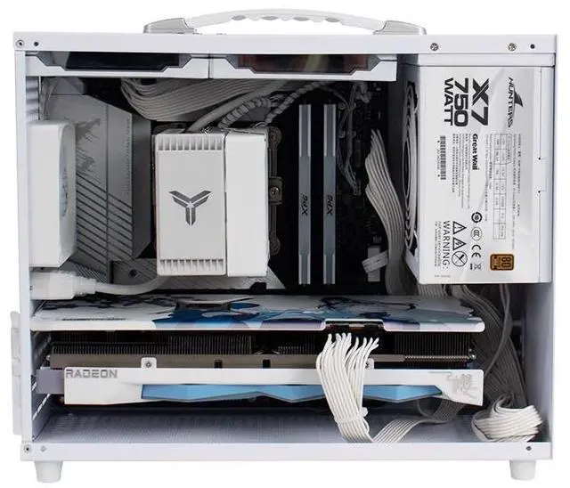 Alt view image 7 of 7 - Gintol A600 micro atx case/mini itx case computer case small chassis , portable, side-transparent glass, supports ATX power supply, 328mm graphics card length limit, desktop computer pc case shell