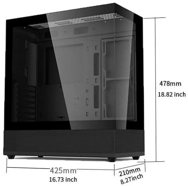 Alt view image 2 of 7 - V930 atx/microatx computer case, desktop computer host case, side view sea view room tower case, gaming and esports 360 water-cooled gaming computer case