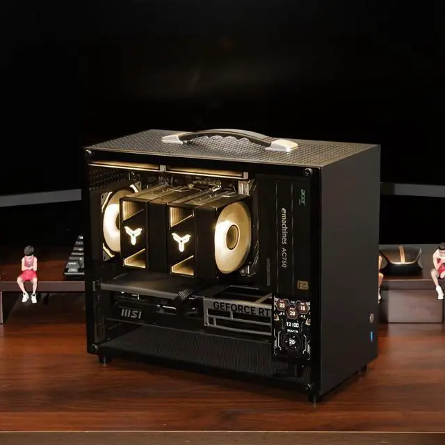 Alt view image 2 of 7 - Gintol A600 micro atx case/mini itx case computer Pc case small chassis , portable, side-transparent glass, supports ATX power supply, 328mm graphics card length limit, desktop computer pc case shell