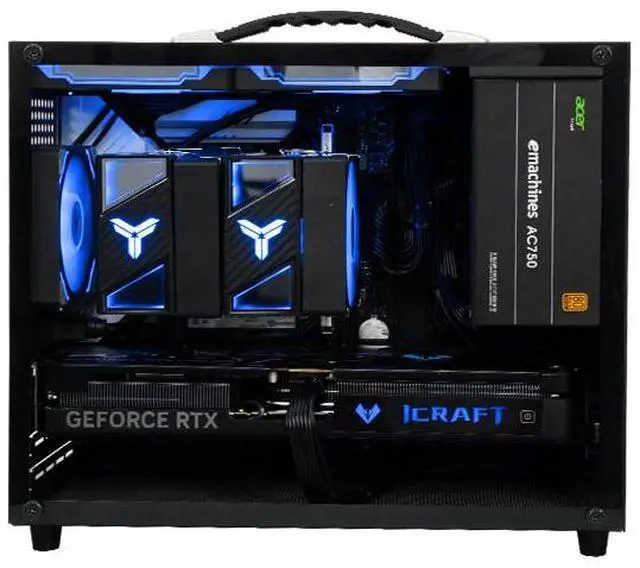 Alt view image 6 of 7 - Gintol A600 micro atx case/mini itx case computer Pc case small chassis , portable, side-transparent glass, supports ATX power supply, 328mm graphics card length limit, desktop computer pc case shell