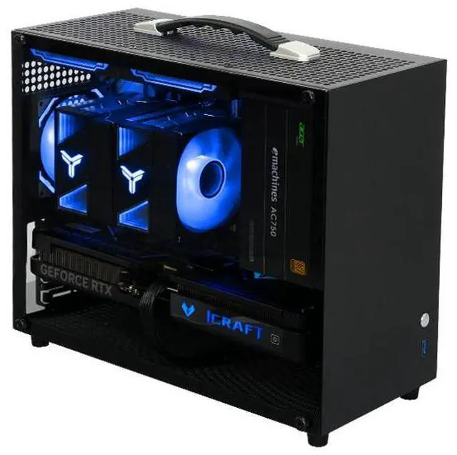 Alt view image 5 of 7 - Gintol A600 micro atx case/mini itx case computer Pc case small chassis , portable, side-transparent glass, supports ATX power supply, 328mm graphics card length limit, desktop computer pc case shell