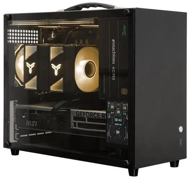 Alt view image 4 of 7 - Gintol A600 micro atx case/mini itx case computer Pc case small chassis , portable, side-transparent glass, supports ATX power supply, 328mm graphics card length limit, desktop computer pc case shell