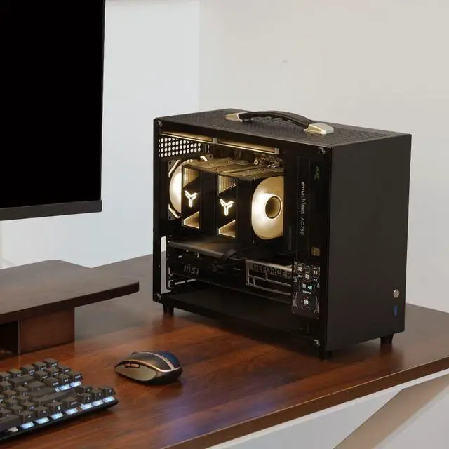 Alt view image 3 of 7 - Gintol A600 micro atx case/mini itx case computer Pc case small chassis , portable, side-transparent glass, supports ATX power supply, 328mm graphics card length limit, desktop computer pc case shell